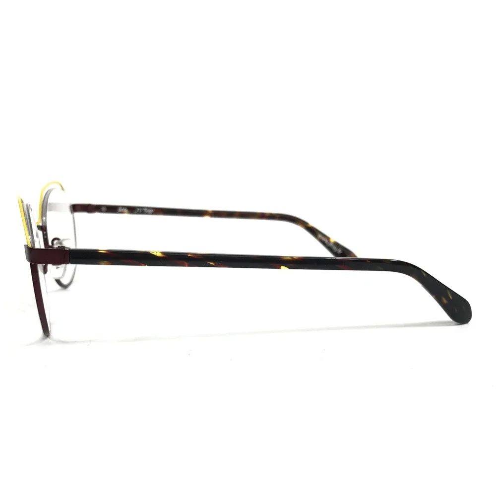 J.F. Rey Petite Eyeglasses Frames PM68 5535 Brown Yellow Semi Rim 46-18-140